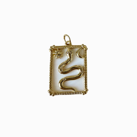 MOTHER OF PEARL SERPENT CHARM